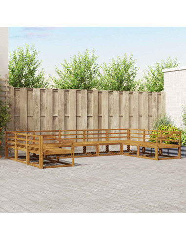 Set di divani da esterno 9 pcs Naturale