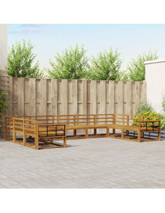 Set di divani da esterno 9 pcs Naturale