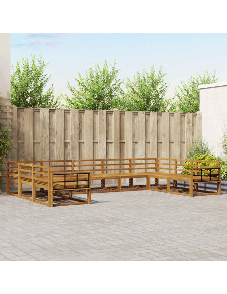 Set di divani da esterno 9 pcs Naturale
