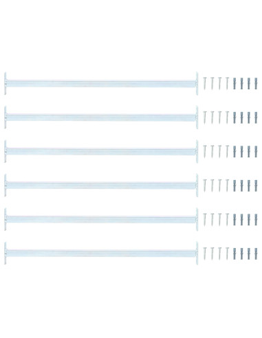 Barra di Sicurezza Regolabile per Finestra 6 pcs Argento
