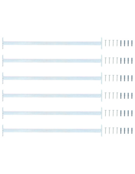 Barra di Sicurezza Regolabile per Finestra 6 pcs Argento
