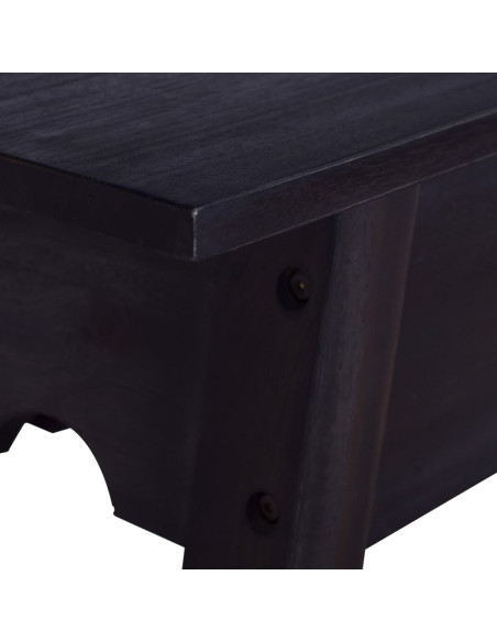 Tavolo Consolle Nero 120x30x75 cm in Massello di Mogano