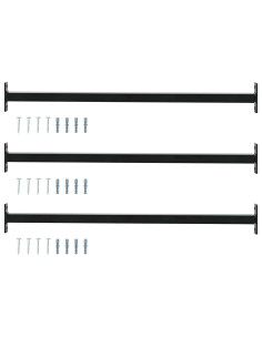 Barra di Sicurezza Regolabile per Finestra 3 pcs Nero Acciaio