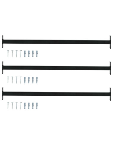 Barra di Sicurezza Regolabile per Finestra 3 pcs Nero Acciaio