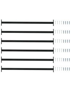 Barra di Sicurezza Regolabile per Finestra 6 pcs Nero Acciaio