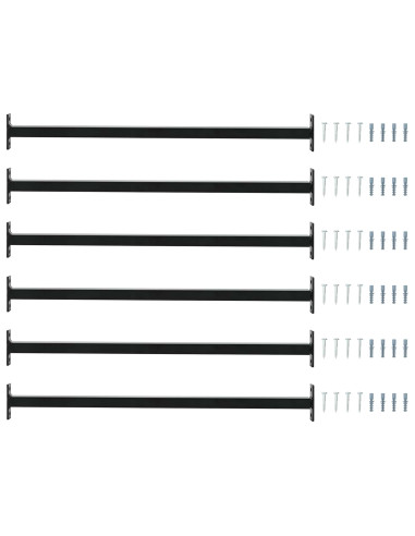 Barra di Sicurezza Regolabile per Finestra 6 pcs Nero Acciaio