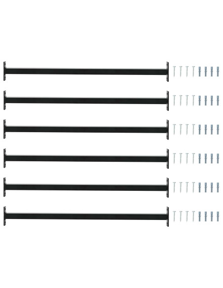 Barra di Sicurezza Regolabile per Finestra 6 pcs Nero Acciaio