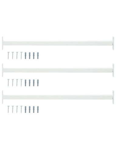 Barra di Sicurezza Regolabile per Finestra 3 pcs Bianco Acciaio