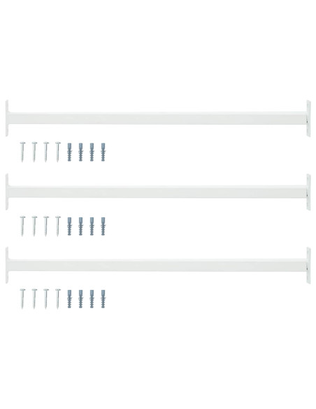 Barra di Sicurezza Regolabile per Finestra 3 pcs Bianco Acciaio