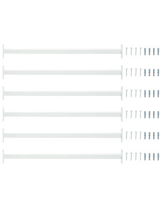 Barra di Sicurezza Regolabile per Finestra 6 pcs Bianco Acciaio