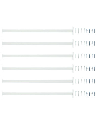Barra di Sicurezza Regolabile per Finestra 6 pcs Bianco Acciaio