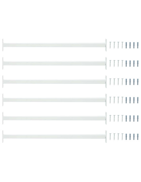 Barra di Sicurezza Regolabile per Finestra 6 pcs Bianco Acciaio