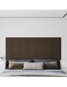 Testiera da Parete 12 pcs Marrone 30 x 30 cm Pelle Sintetica
