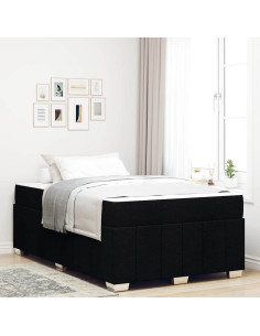 Struttura del letto con materasso Nero 120 x 200 cm Tessuto