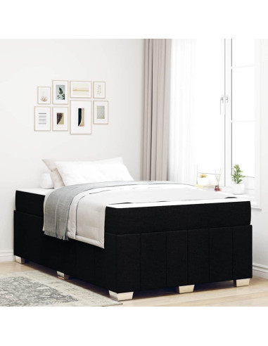 Struttura del letto con materasso Nero 120 x 200 cm Tessuto