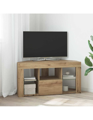 Mobile TV LED Angolare Rovere artigianale 100 x 40 x 50 cm