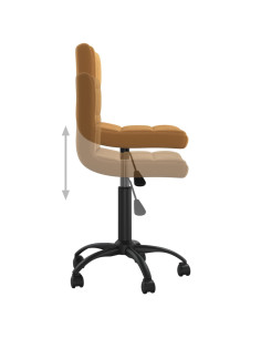 Sedia Girevole da Ufficio Marrone in Velluto