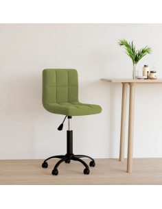 Sedia da Ufficio Girevole Verde Chiaro in Velluto