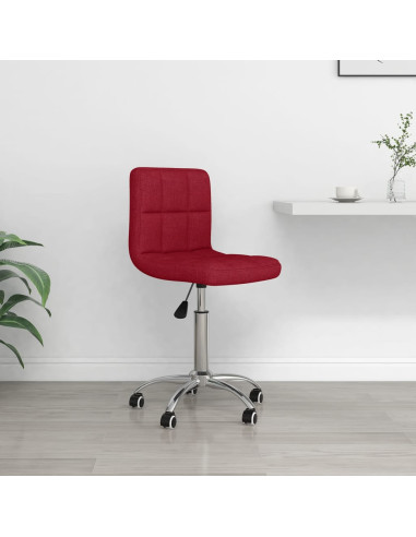 Sedia da Ufficio Girevole Rosso Vino in Tessuto