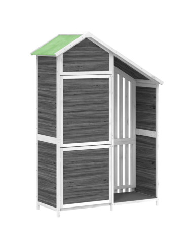 Rimessa da Giardino Grigia 120x53,5x170 cm Legno Massello Pino