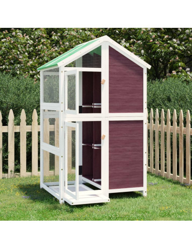 Casetta per Uccelli Moka 97x81x152 cm in Legno Massello di Pino