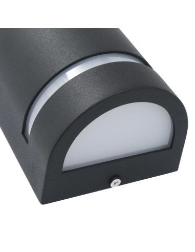 Lampade da Parete da Esterno 2 pz 35 W Nere Semicircolari
