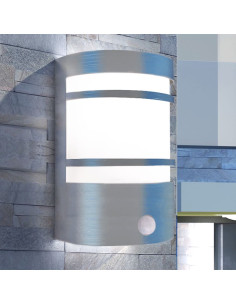 Luce da parete per esterno in acciaio inox con sensore