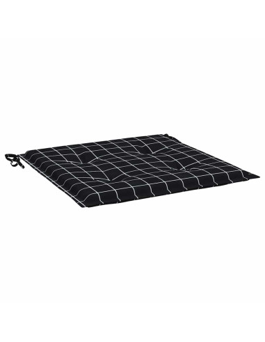 Cuscini Sedia 4 pz Motivo a Quadri Nero 40x40x4 cm in Tessuto