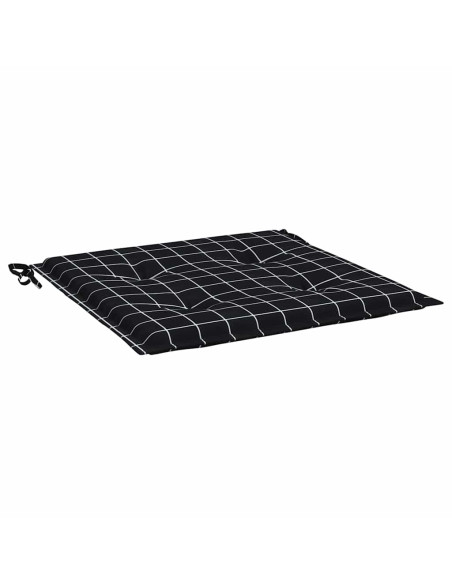 Cuscini Sedia 4 pz Motivo a Quadri Nero 40x40x4 cm in Tessuto