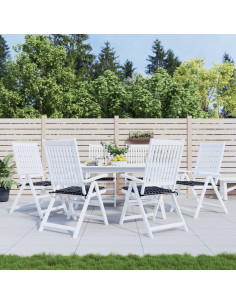 Cuscini per Sedia 6 pz Motivo a Quadri Nero 50x50x4cm Tessuto