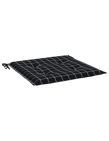 Cuscini per Sedia 6 pz Motivo a Quadri Nero 50x50x4cm Tessuto