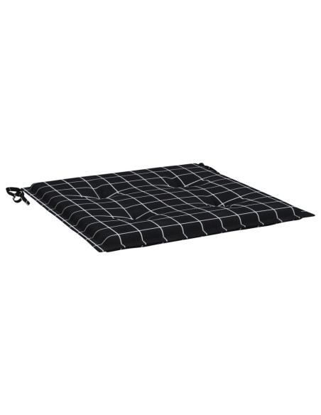 Cuscini per Sedia 6 pz Motivo a Quadri Nero 50x50x4cm Tessuto