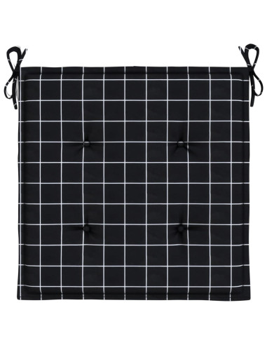 Cuscini per Sedia 6 pz Motivo a Quadri Nero 50x50x4cm Tessuto