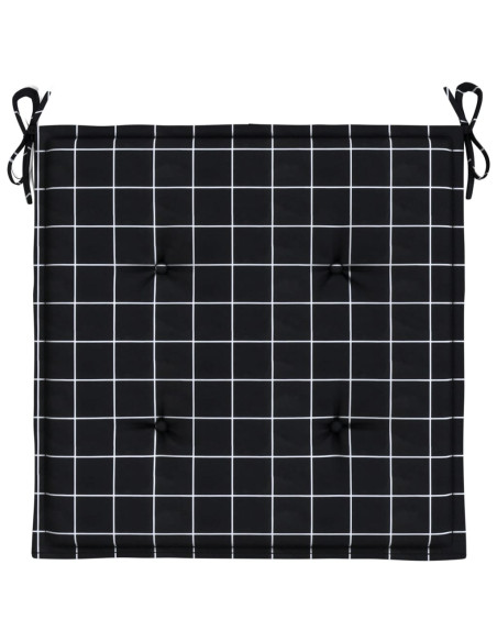 Cuscini per Sedia 6 pz Motivo a Quadri Nero 50x50x4cm Tessuto