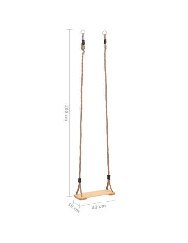 Altalena con Seggiolino a Tavola 200 cm in Massello di Pino
