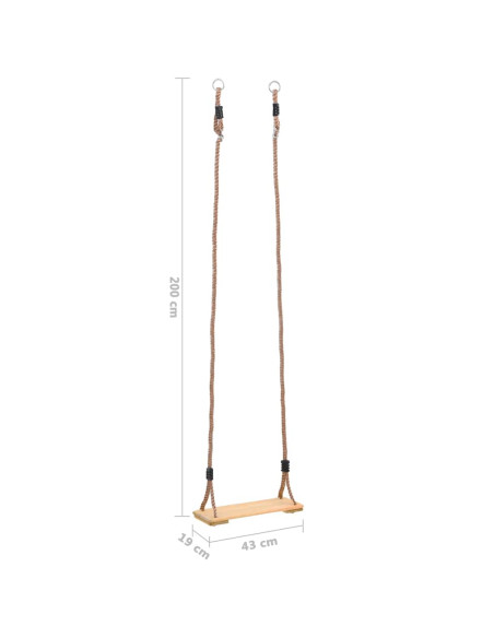 Altalena con Seggiolino a Tavola 200 cm in Massello di Pino