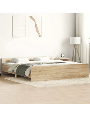 Giroletto con Testiera e Pediera Rovere Sonoma 200x200 cm