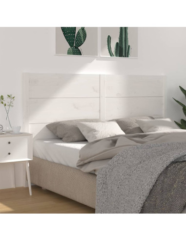 Testiera per Letto Bianca 186x4x100cm in Legno Massello di Pino