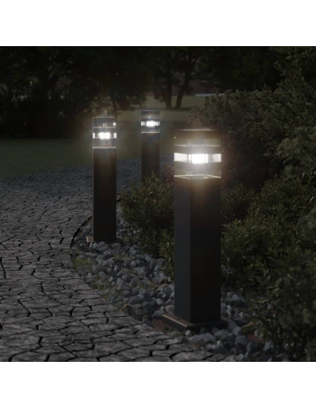 Lampada da Terra per Esterni Nera 50 cm in Alluminio