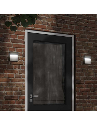 Applique per Esterni con LED Nera in Alluminio Pressofuso