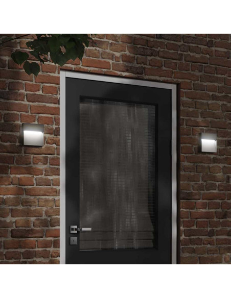 Applique per Esterni con LED Nera in Alluminio Pressofuso