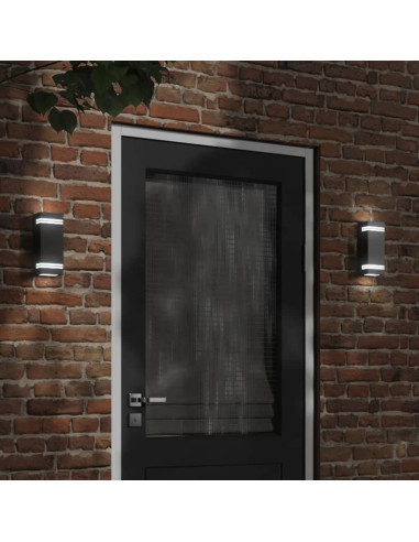 Applique da Esterno 2 pz Nere in Acciaio Inossidabile