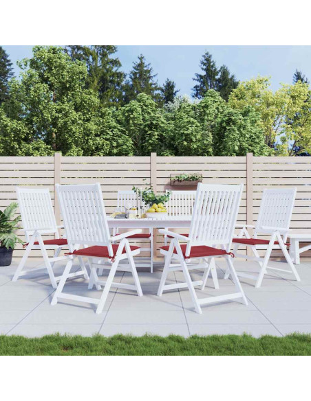 Cuscini per Sedia 6 pz Rosso Vino 40x40x4 cm in Tessuto Oxford