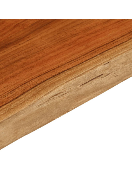 Piano Tavolo 70x40x3,8 cm Rettangolare Legno Acacia Bordi Vivi