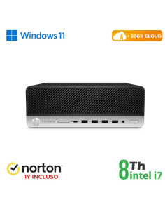 RINOVO PC HP 600 G4 SFF i7-8X00 DDR4 8GB SSD 256GB W11P CLOUD20GB Grade A 1Y Warranty + NORTON
