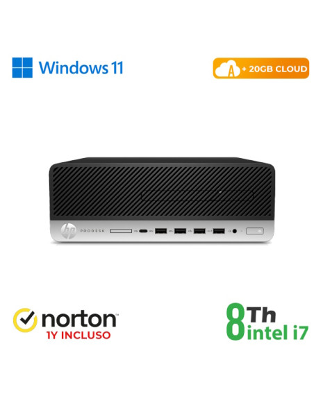 RINOVO PC HP 600 G4 SFF i7-8X00 DDR4 8GB SSD 256GB W11P CLOUD20GB Grade A 1Y Warranty + NORTON