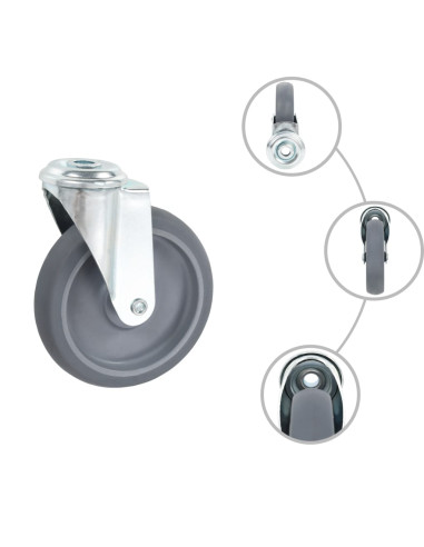 Ruote Girevoli con Foro per Bullone 16 pz 125 mm