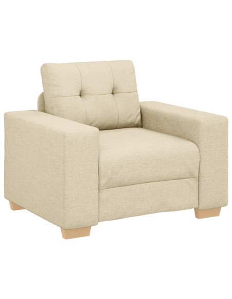 Divano 3 pcs Crema 221 x 80 x 80 cm Tessuto misto lino