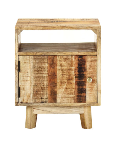 Comodino 40x30x50 cm in Legno di Mango Grezzo