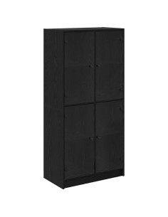 Credenza Rovere Nero 68 x 37 x 142 cm Legno multistrato 2